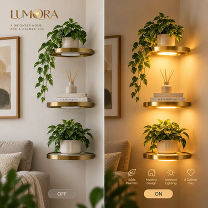 Lumora™ Illuminated Floating Shelf